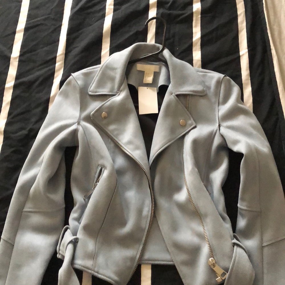 H&M Blue Motorcycle Jacket